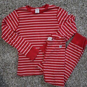 Polarn O Pyret Red and White Stripe Pajamas Size 6-8